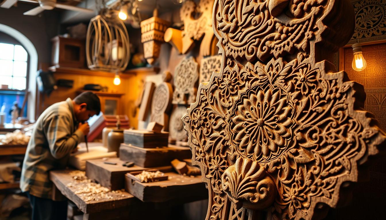 Moroccan wood sculpting